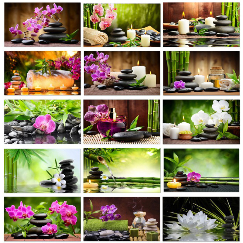 Spa Wellness Images - Zen Spa Stone Green Bamboo Diamond