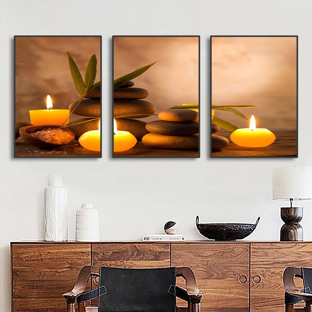 3PCS Frameless Canvas Painting - Spa Wellness Images ulasan dan harga