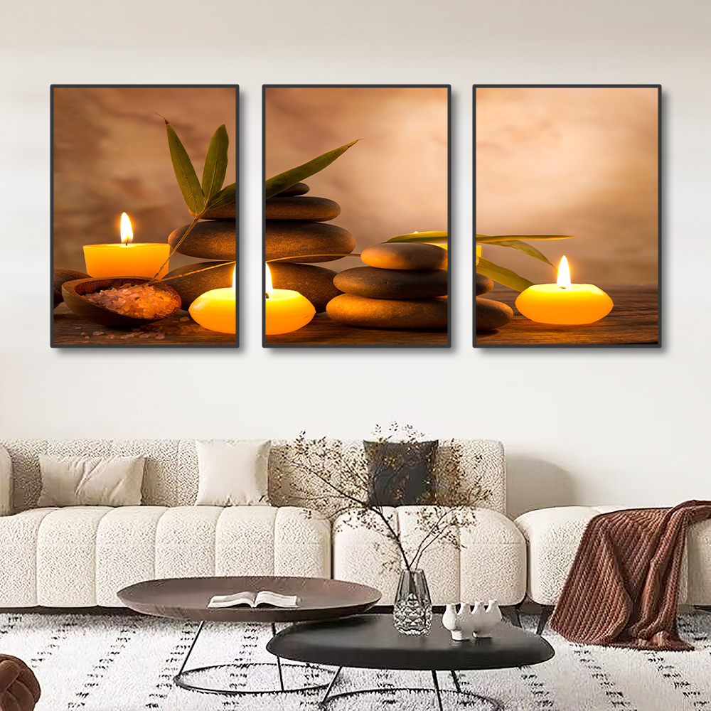 3PCS Frameless Canvas Painting - Spa Wellness Images ulasan dan harga