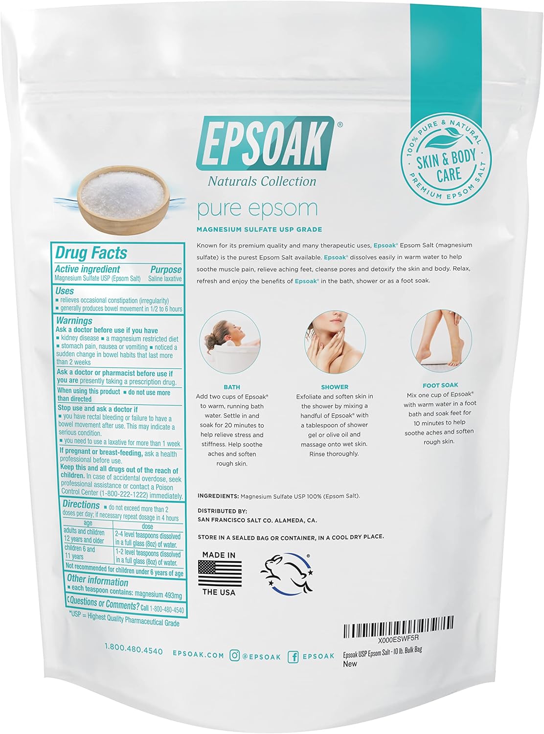 Epsom Salt 10 lb. Magnesium Su - Epsom Salt Bag ulasan dan harga